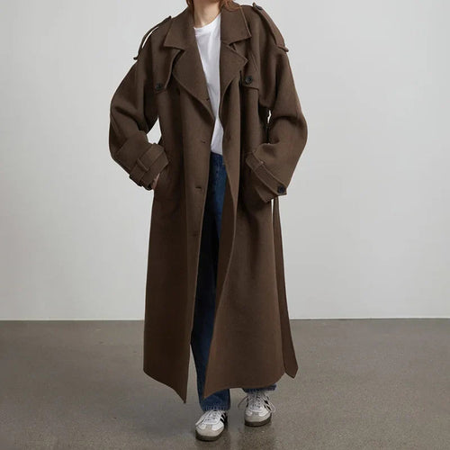 Women's Winter Double Breasted Long Sleeve Lapel Blends Jacket