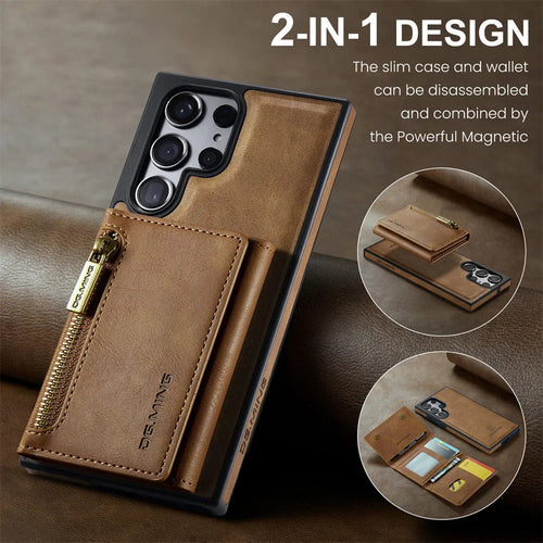 DG.Ming RFID Blocking Retro Flip Leather Case For Samsung Galaxy S25 S24 S22