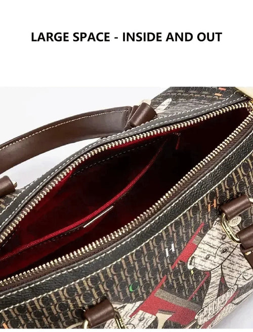 Women's Commuter Crossbody Colorful Printed Monogram Bag