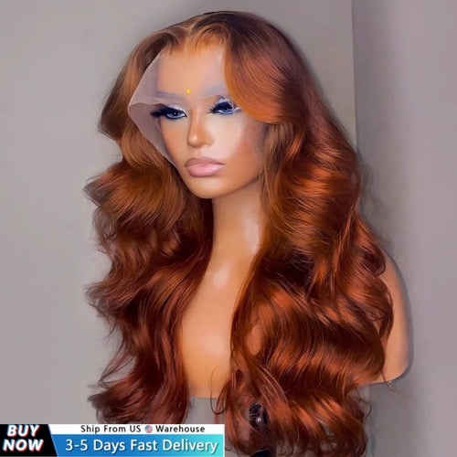 HD 13x4 Reddish Brown Lace Front Colored Glueless Human Hair Wigs Brazilian