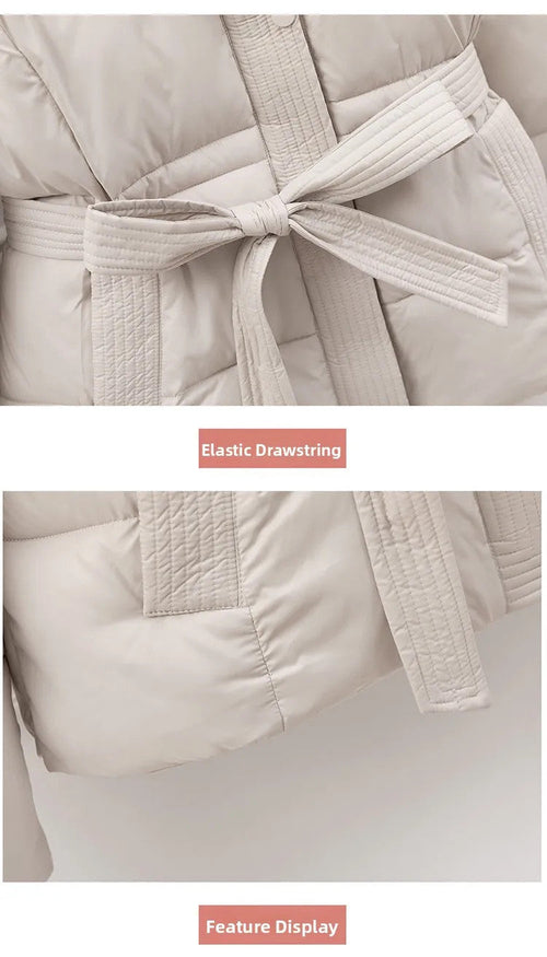 Women's Padded Cotton Thick Winter Coat with Hoodie