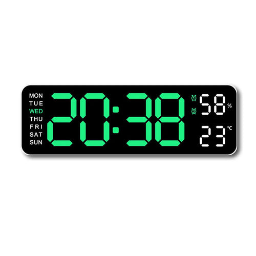 Digital LED Alarm Clock with Calendar,Temperature and Humidity. Acrylic or