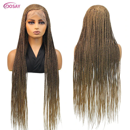 36" Cornrow Box Braided Wigs 613 Blonde Synthetic Wig for Women High Quality