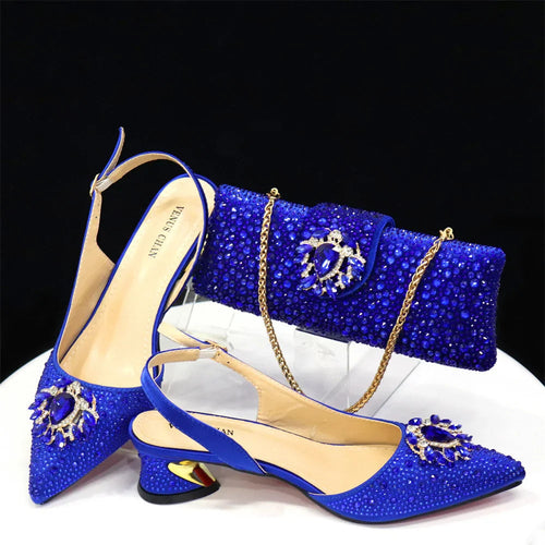 Italian Hollow Design Women's Shoes And Matching Bag
