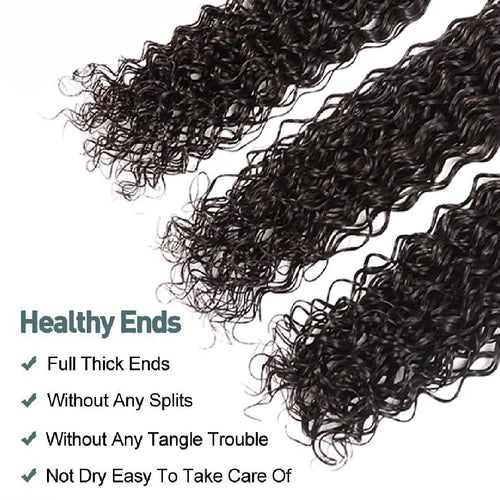 Water Wave Human Hair Bundles Curly Deep Wave 3 Bundles Brazilian Natural Black