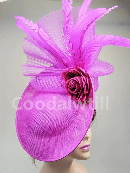 Elegant Flower Fascinator Pillbox Cap Wedding Women Fascinator Hat Headband