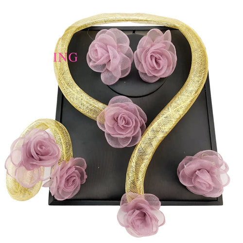2025 Unique Jewelry Sets for Women Brazilian Hollow Colorful Flower Necklace