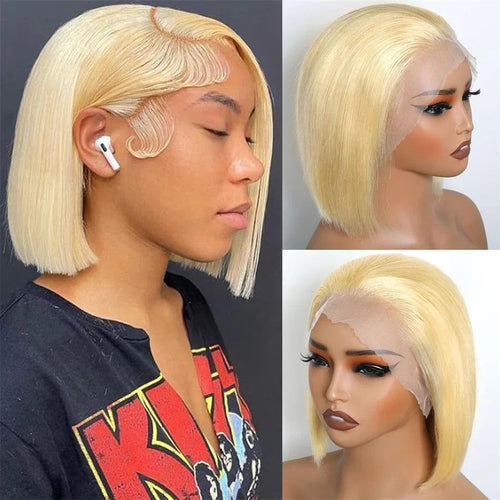 100% Vietnamese Super Double Drawn Bone Straight 13x4 Frontal Bob Wig with