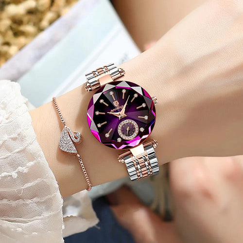 Luxury Elegant Ladies Wristwatch Waterproof Stainless Steel Watch for Woman