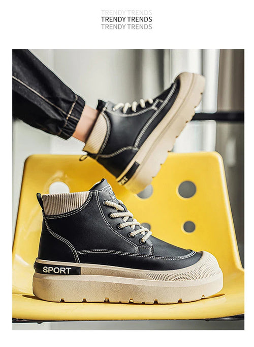 Men's High-Top Platform Casual Comfortable Winter Boots
