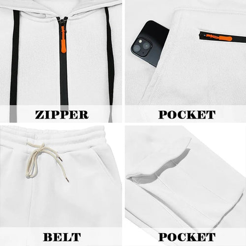 Men's 2 Piece Long Sleeve Athletic Full Zip Jogging Sweatsuits