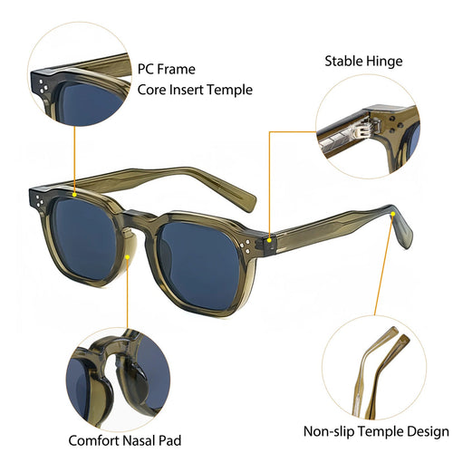 Retro Punk Men Sunglasses Small Frame Square Personalized Design Sun Glasses