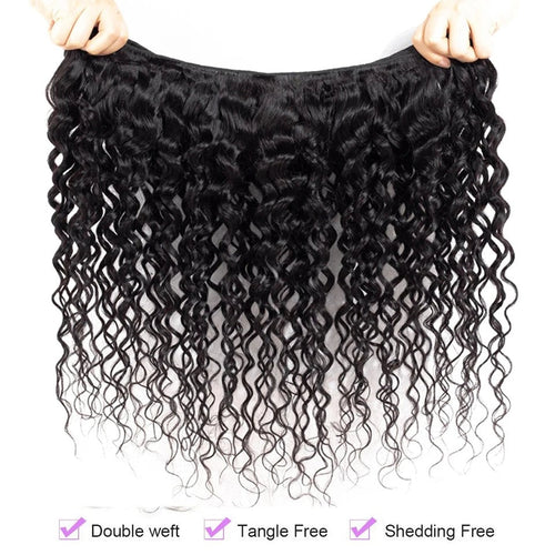 Water Wave Human Hair Bundles Curly Deep Wave 3 Bundles Brazilian Natural Black