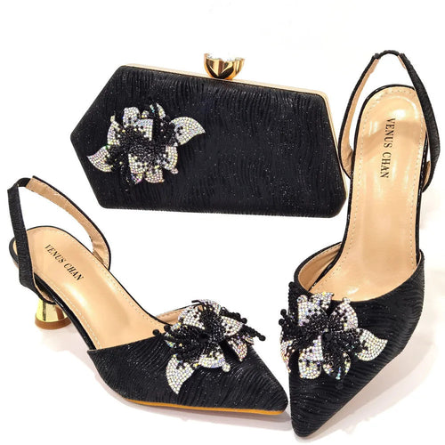 FASHION SHOE Sandals Women 2022 High Heels sexy Green Color Rhinestone Flowers