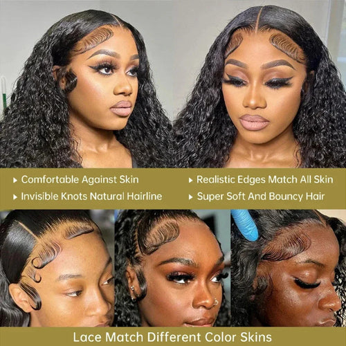 Wear And Go Best Water Wave 13x4 HD Lace Frontal Wig Wet Glueless Deep Water 180