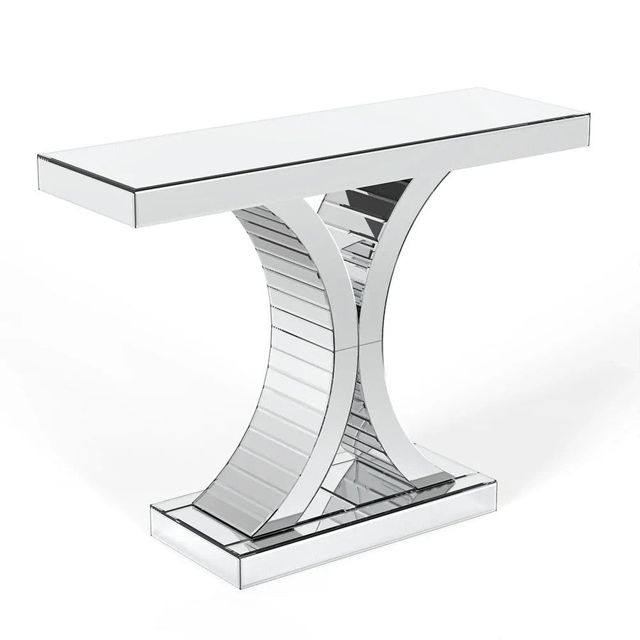 43.3'' Mirrored Glass Console Door Entryway Display Table