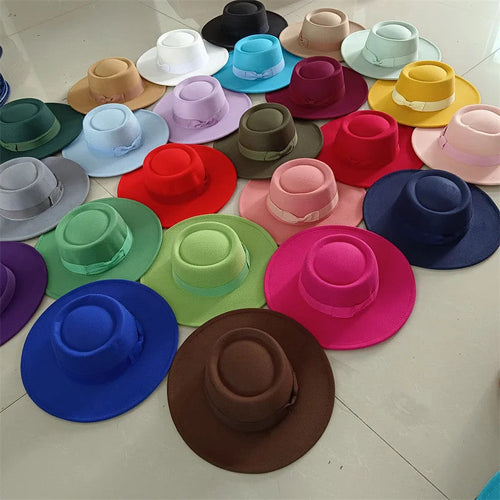 Sombrero Raised Top Fedora Hat 2023 New European and American Fedora Hat Jazz