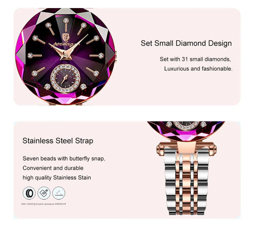 Luxury Elegant Ladies Wristwatch Waterproof Stainless Steel Watch for Woman
