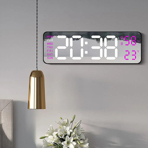 Digital LED Alarm Clock with Calendar,Temperature and Humidity. Acrylic or