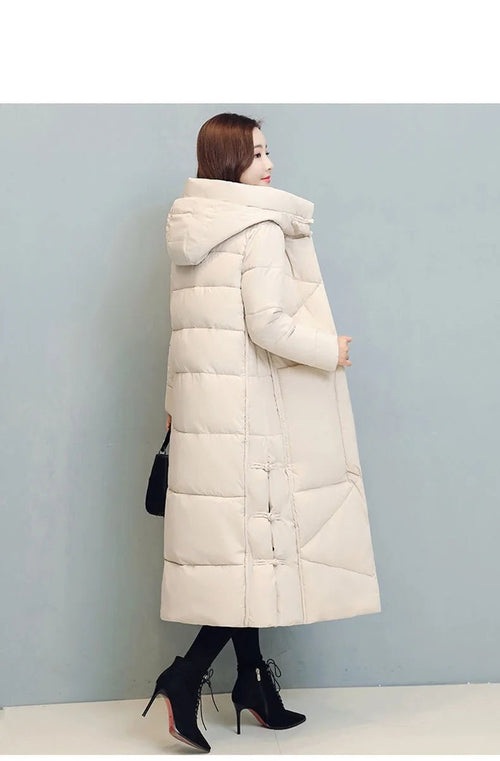 Women's Fashionable Thick Cotton padded Warm Snow Outerwear Windproof Hooded