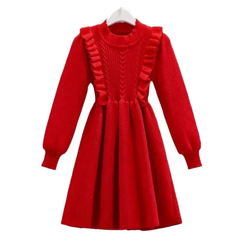 Women's Solid Color Casual Knit Sweater Pullover Autumn Winter Dress