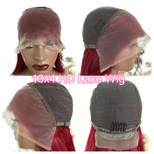 200 Density 13x4 HD Transparent Lace Front Wig for Black Women Straight Remy