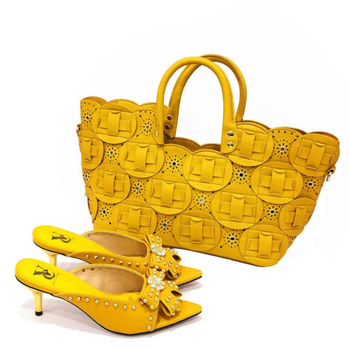 2022 Rivet Style Women Shoes and Bag to Match in Color matching High Quality