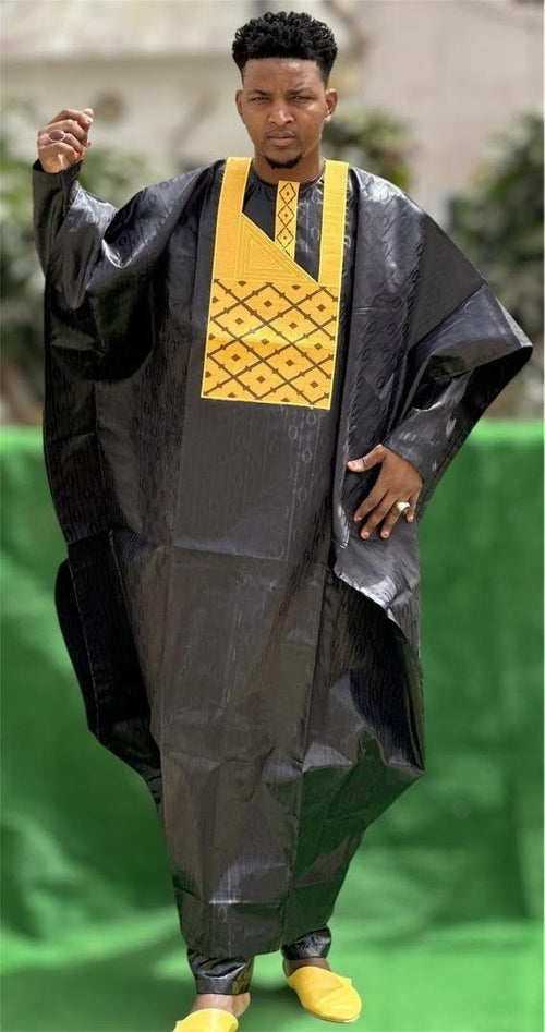 African Clothing For Men Traditional Bazin Riche Embroidery Design Top Long