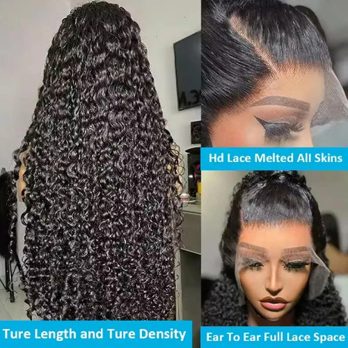 Wear And Go Best Water Wave 13x4 HD Lace Frontal Wig Wet Glueless Deep Water 180