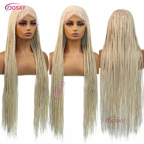 36" Cornrow Box Braided Wigs 613 Blonde Synthetic Wig for Women High Quality