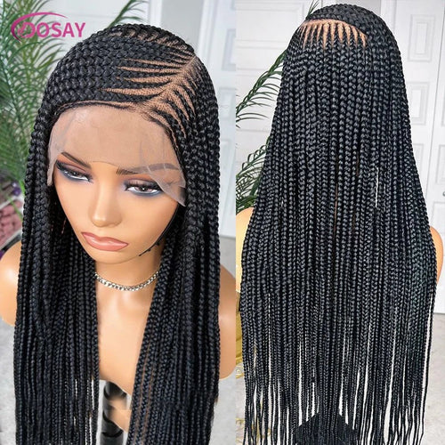 36" Cornrow Box Braided Wigs 613 Blonde Synthetic Wig for Women High Quality