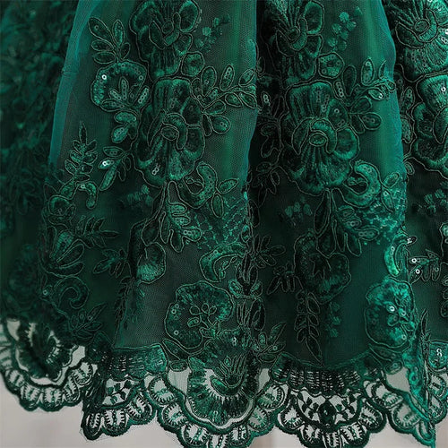 Girls And Toddler Long Sleeve Lace Birthday Tutu Princess Dress