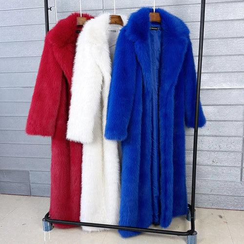 Women's Fashionable Long Fur Coat for Winter