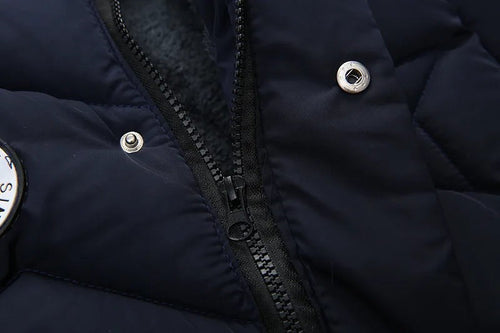 2-8 Years Winter Boys Jacket Thick Keep Warm Lining Plush Detachable Hat Hooded