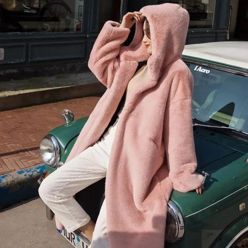 Women's Faux Fur Winter Warm Hooded Long Overcoats