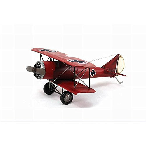 Large Red Metal WW1 German Bi-Plane