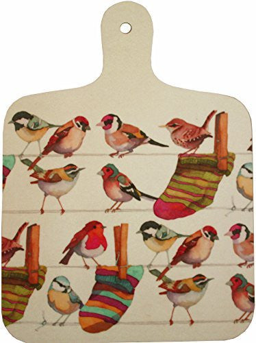 Mini Chopping Board - Garden Birds by Emma Ball