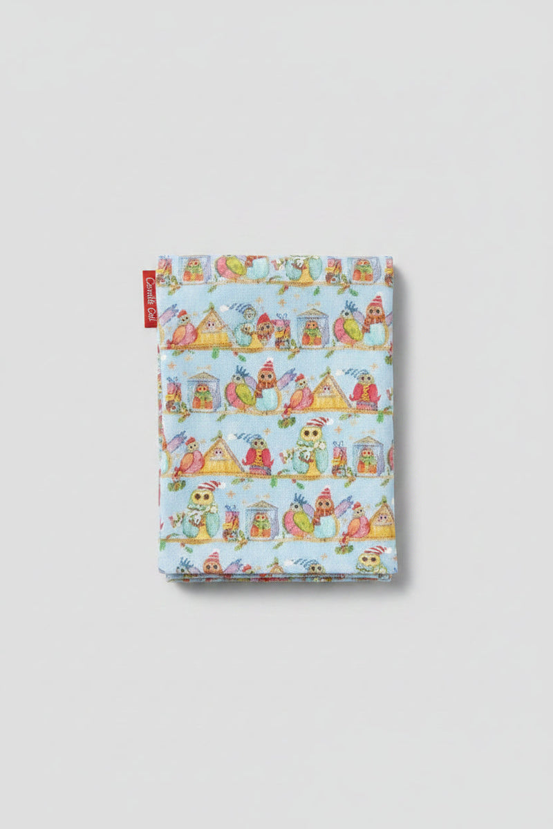 Emma Ball  christmas owls tea towel