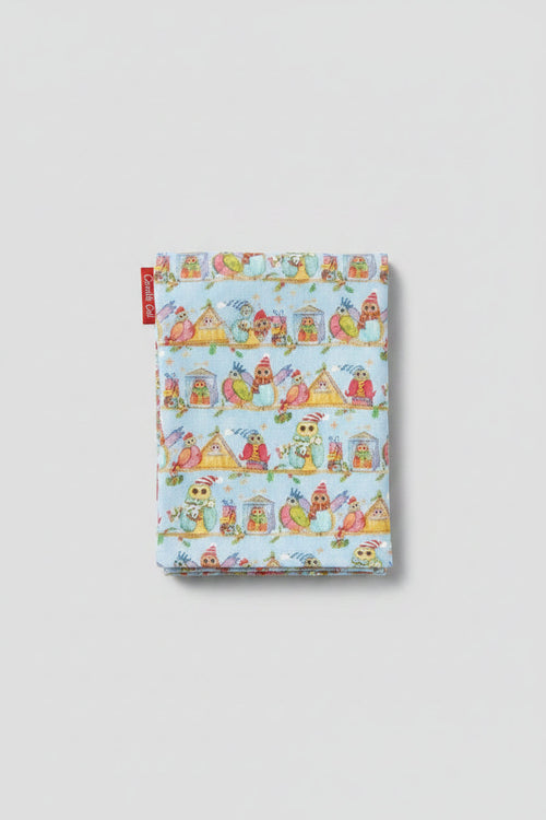 Emma Ball  christmas owls tea towel