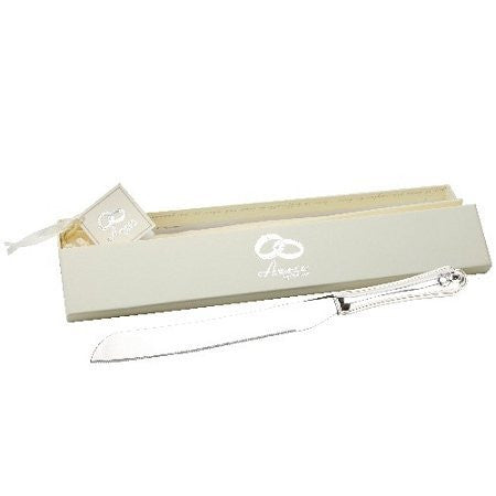 Silverplated Cake slice  with 2 Wedding Rings