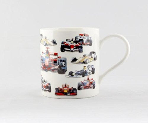 Julia Hook Design Formula 1 Motor Racing Sport Fine China Gift Mug
