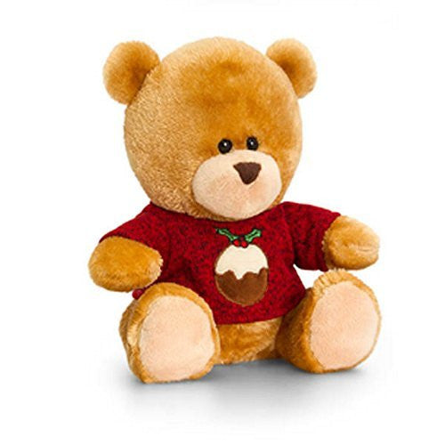 Keel Toys Christmas Pudding Pipp The Bear Plush Toy (20cm) (Brown)