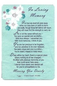 Mémorial Graveside carte - In Loving Memory Sur votre Birthday