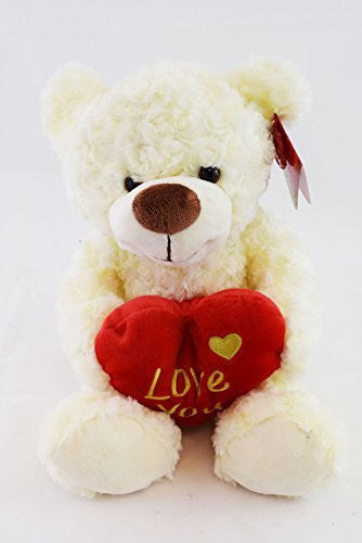 Teddy Bear Hold Love You Heart Cream Soft Cuddly Gift Toy 12"