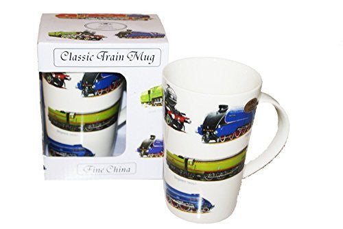 Fine China Latte Mug - Train Design in Gift Box