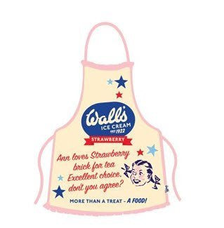 Half Moon Bay Cotton Apron with Frill - Vintage Walls Ice Cream (Ann loves...) retro design