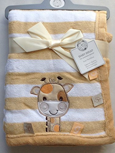 Beautiful Very Soft for Baby/Children's Blanket small beige yellow giraffe applique 75 x 100 cm