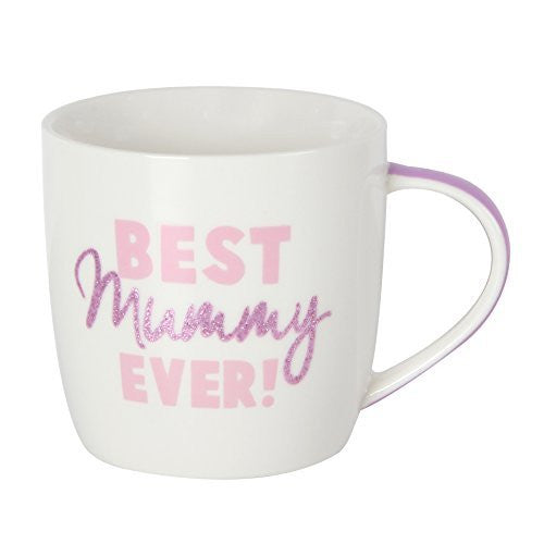 Best Mummy Ever Ceramic Mug in gift box with pink & purple glitter writing
