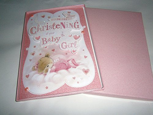 on your christening of your baby girl boxed card