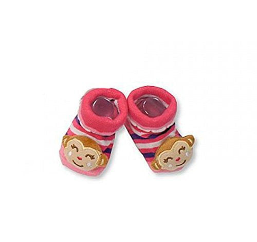 Bambina Cute Animale 3d Sonaglio Calzini Taglia 0 - 3 mesi rosa Pink Monkey 0-3 mesi